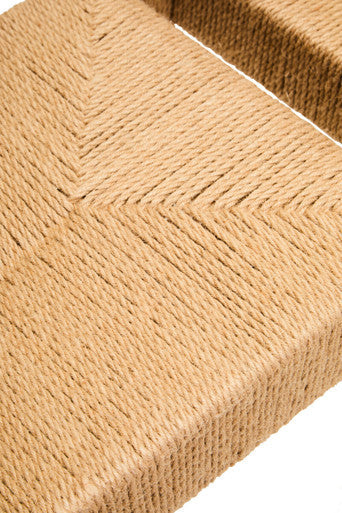 Bandar Natural Rope Woven Large Bench with White Wooden Legs