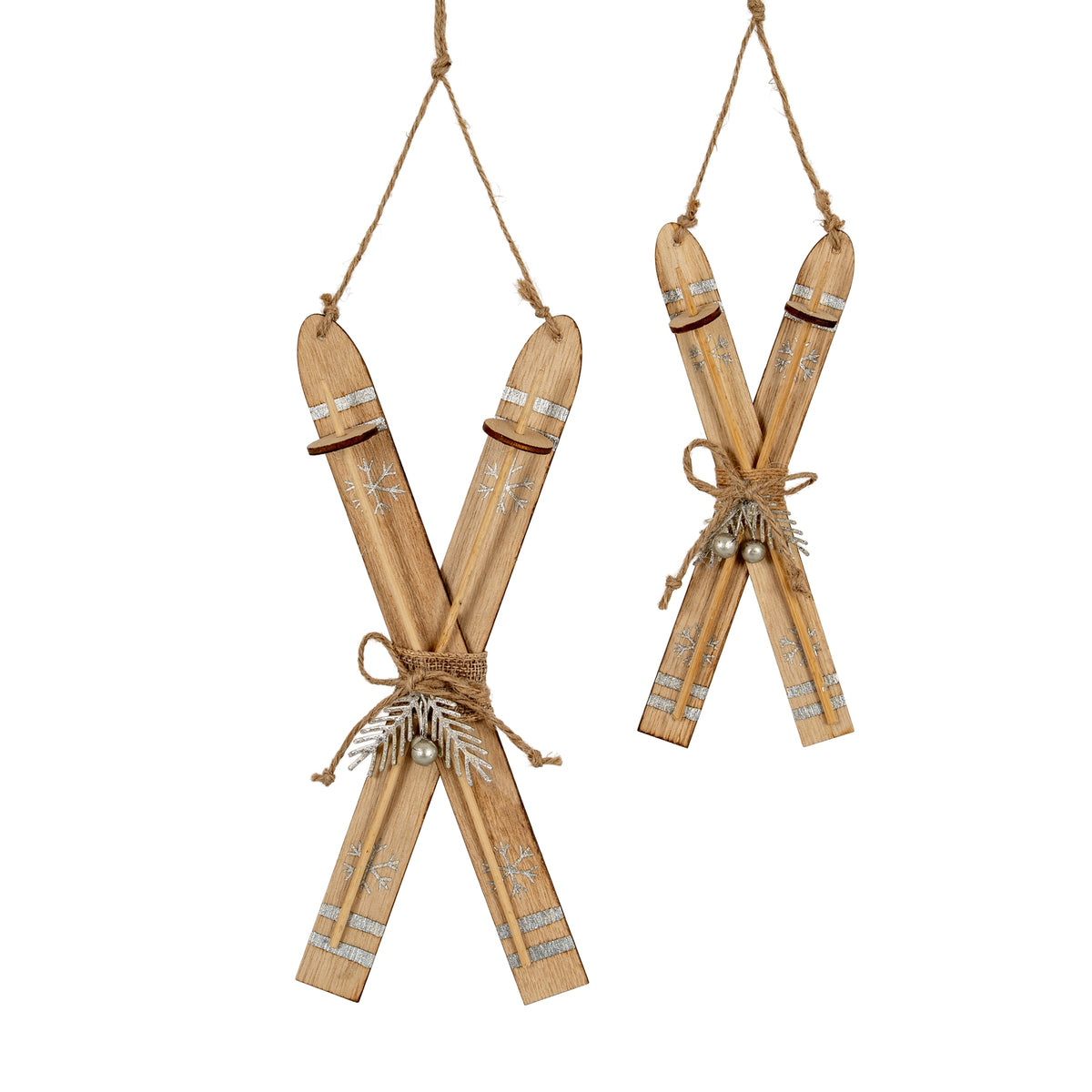 Natural Rustic Crossed Skis