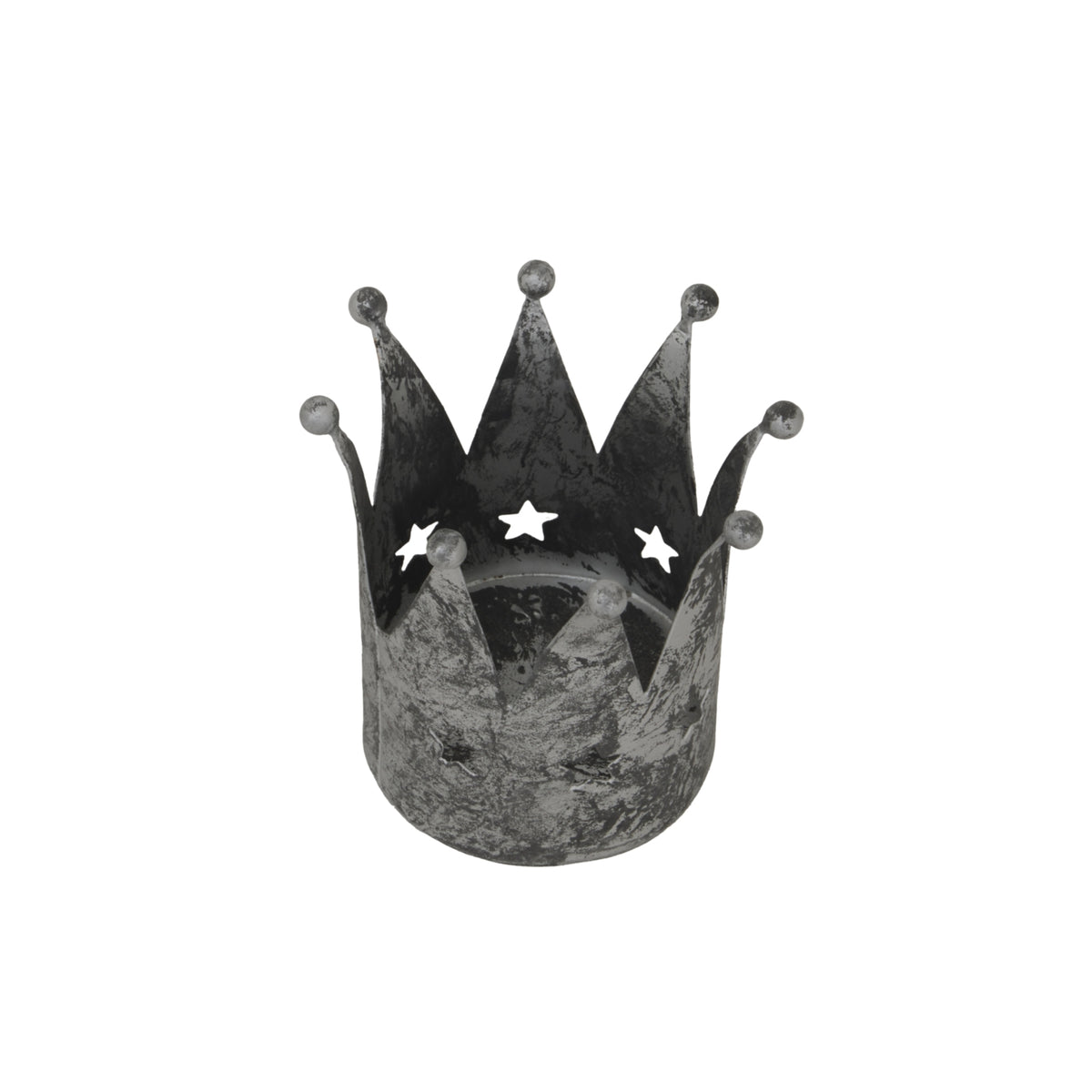Antique Silver Crown Tealight Holder