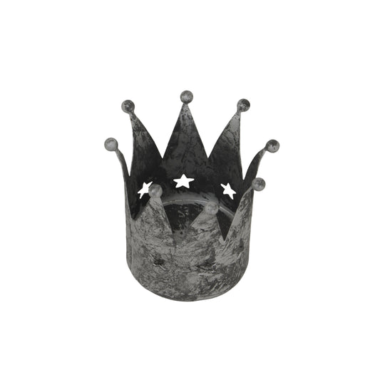 Antique Silver Crown Tealight Holder