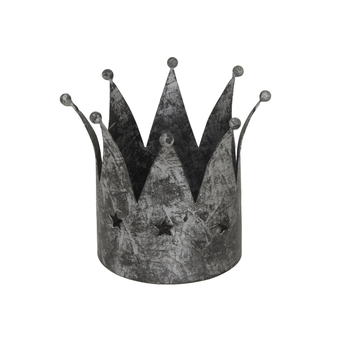 Antique Silver Crown Candle Holder