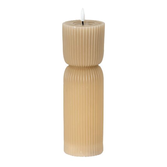 Luxe Collection Natural Glow 2.75x10 Stone Carved LED Candle