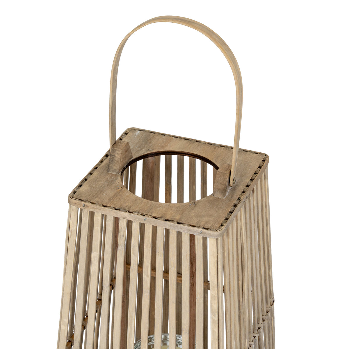 Medium Silo Wicker Lantern With Glass Holder