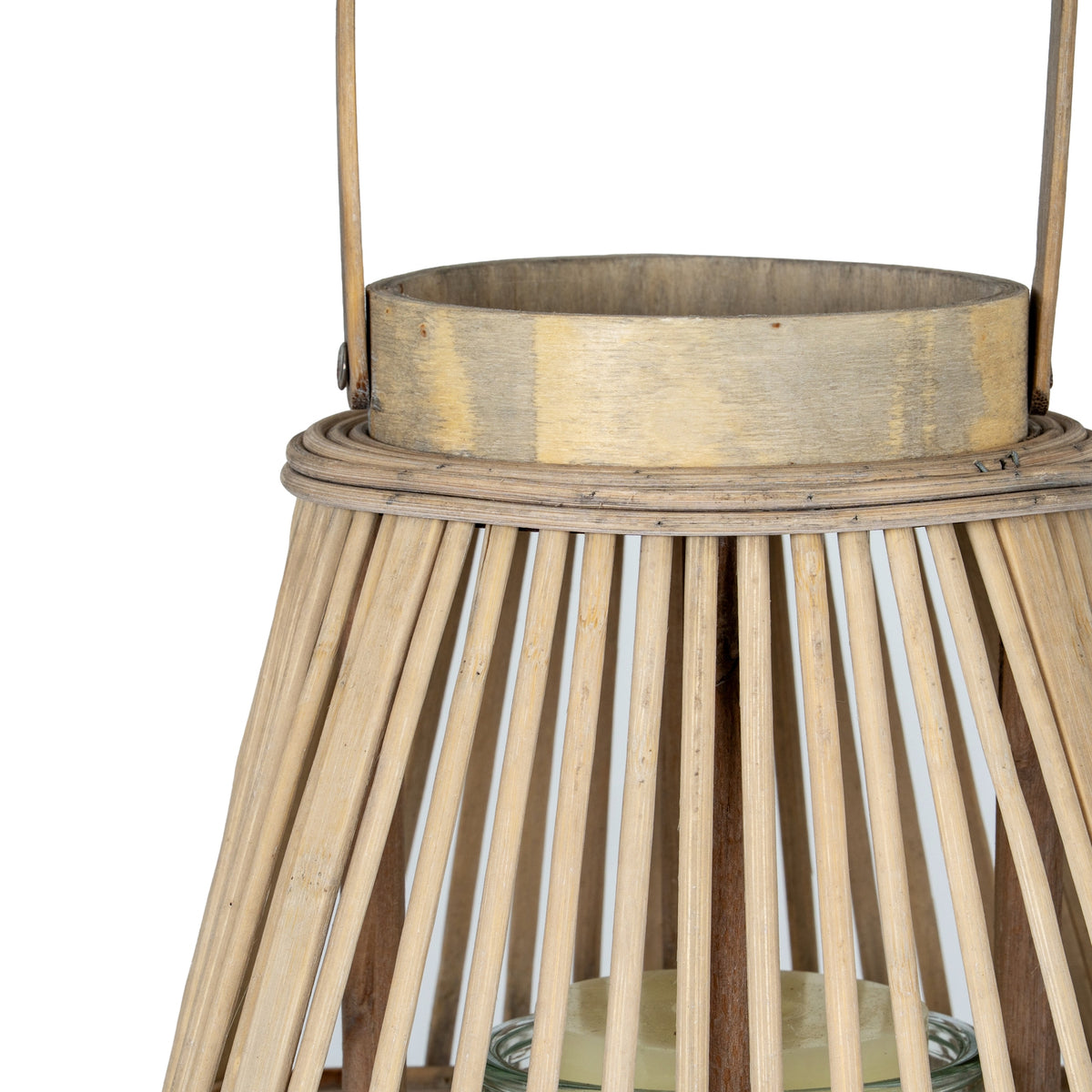 Medium Peardrop Wicker Lantern With Glass Holder