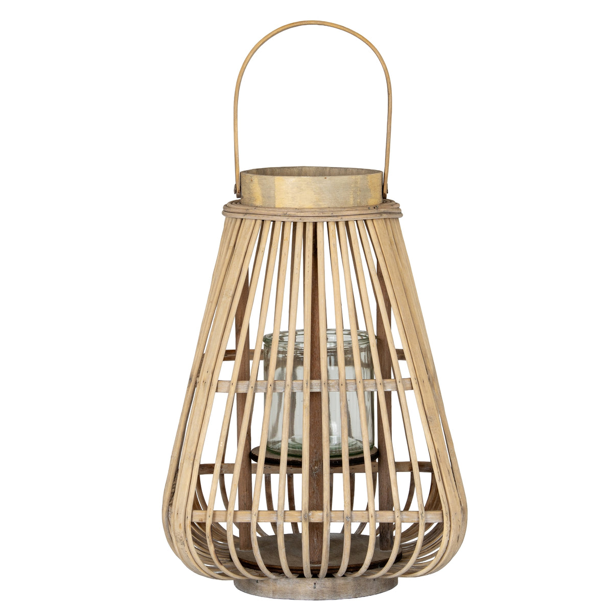 Medium Peardrop Wicker Lantern With Glass Holder