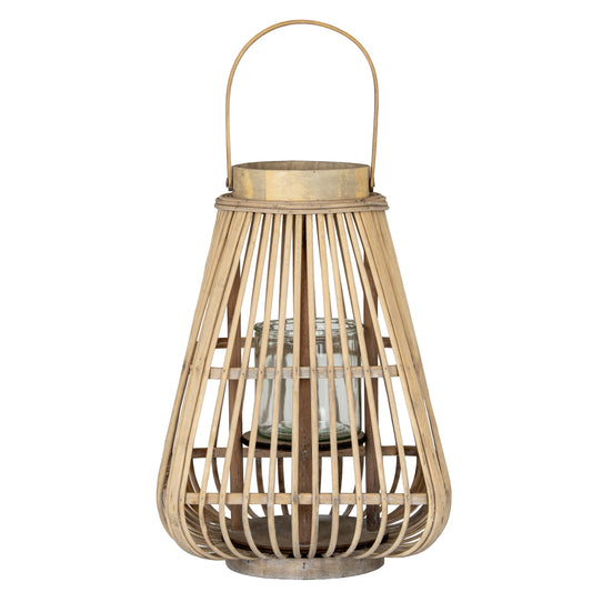 Medium Peardrop Wicker Lantern With Glass Holder