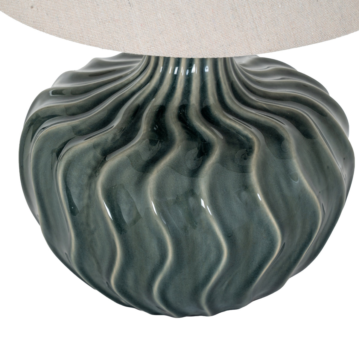 Veyla Ceramic Table Lamp With Linen Shade
