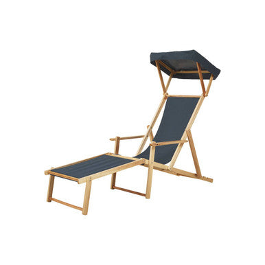 Beauport Khaki Lounger with Wooden Frame