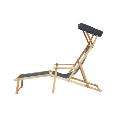 Beauport Khaki Lounger with Wooden Frame