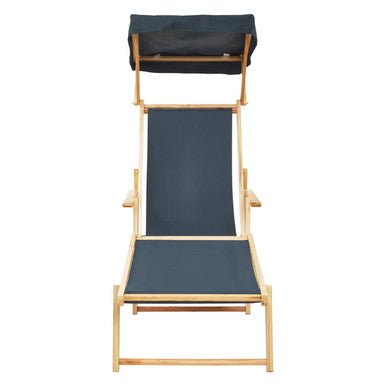 Beauport Khaki Lounger with Wooden Frame