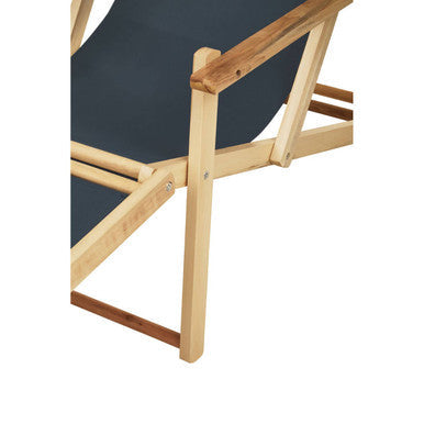 Beauport Khaki Lounger with Wooden Frame