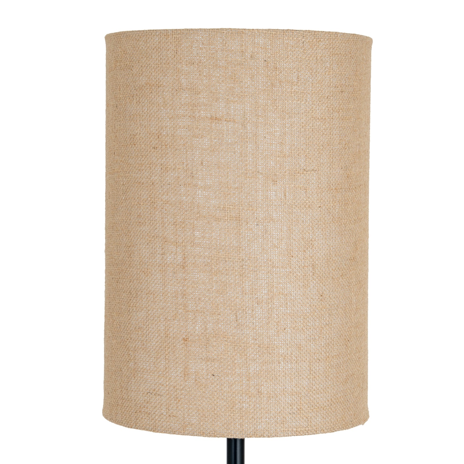 Black Cannon Floor Lamp With Hessian Shade