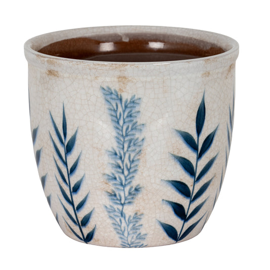 Small Blue Flora Planter Pot
