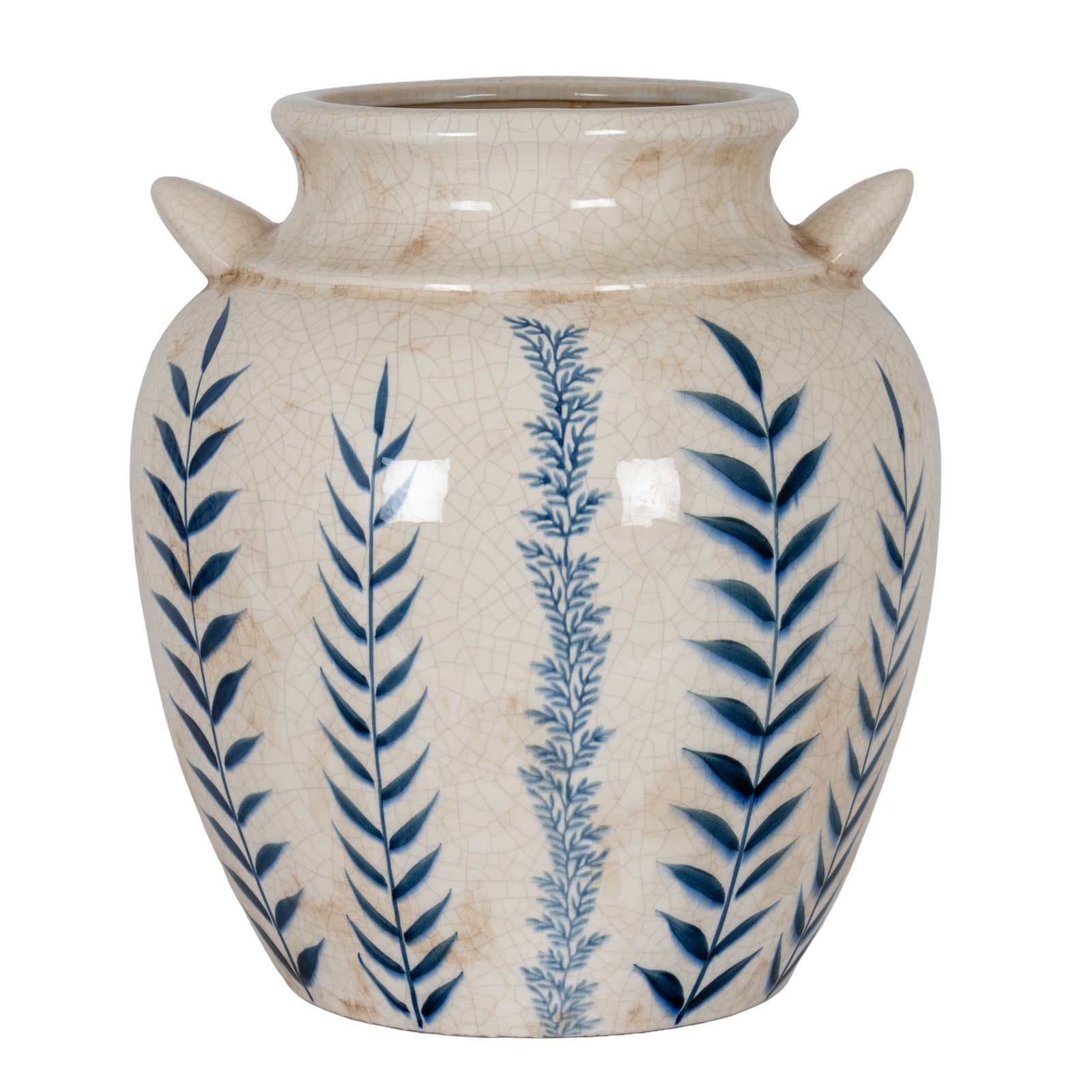 Blue Flora Amphora Vase