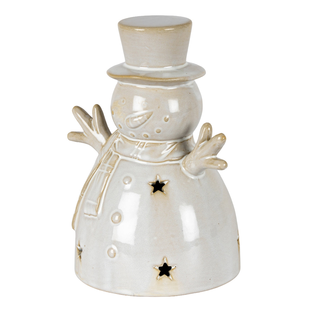 Alora Ceramic Medium Snowman With LED Light