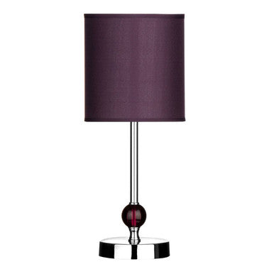 Chrome Table Lamp with Purple Shade | Evaine