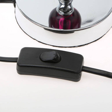Chrome Table Lamp with Purple Shade | Evaine