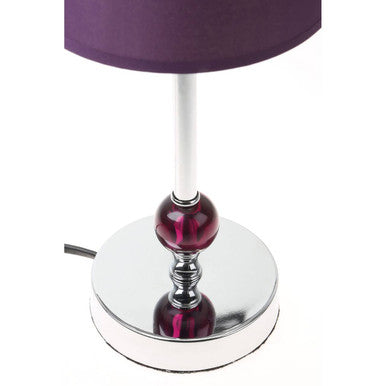 Chrome Table Lamp with Purple Shade | Evaine