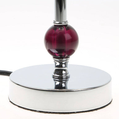 Chrome Table Lamp with Purple Shade | Evaine