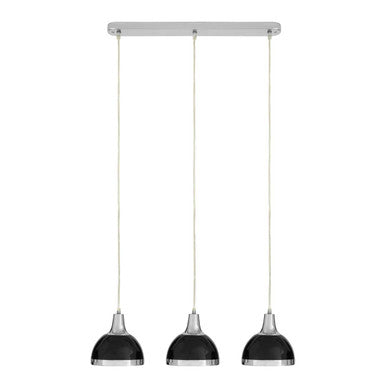 Black Shade and Chrome Pendant Light | Jasper