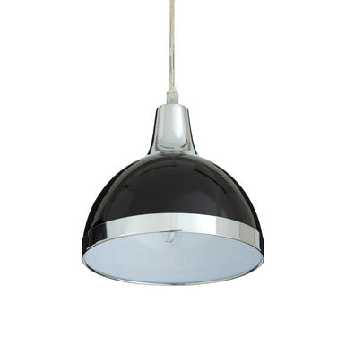 Black Shade and Chrome Pendant Light | Jasper