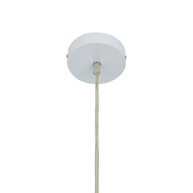 White Finish Pendant Light with Chrome Detail | Jasper