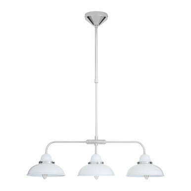 White and Chrome 3 Light Pendant Light | Jasper