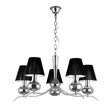 5 Arm Black Shades Pendant Light | Ravan