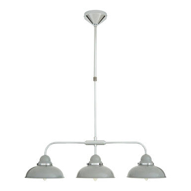 3 Shades Light Grey and Chrome Pendant Light | Jasper