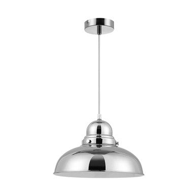 Chrome Finish Bowl Shaped Pendant Light | Jasper