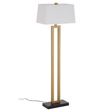 White Fabric Floor Lamp | Leora