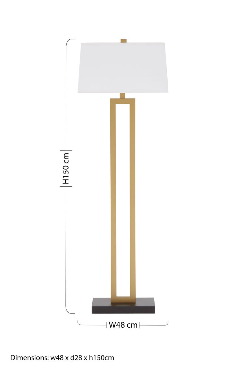 White Fabric Floor Lamp | Leora