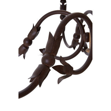 Wood and Metal 6 Arm Chandelier | Paulette