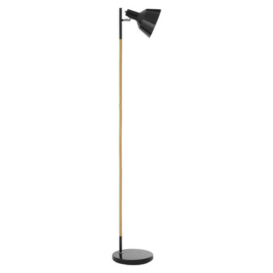 Black Metal and Wood Floor Lamp | Bryant