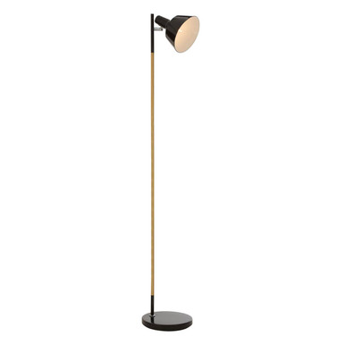 Black Metal and Wood Floor Lamp | Bryant