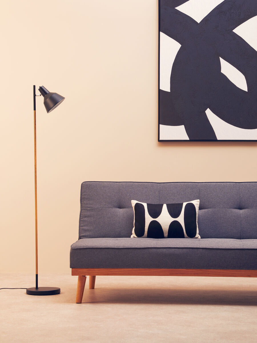 Black Metal and Wood Floor Lamp | Bryant