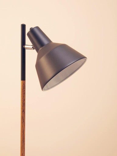 Black Metal and Wood Floor Lamp | Bryant