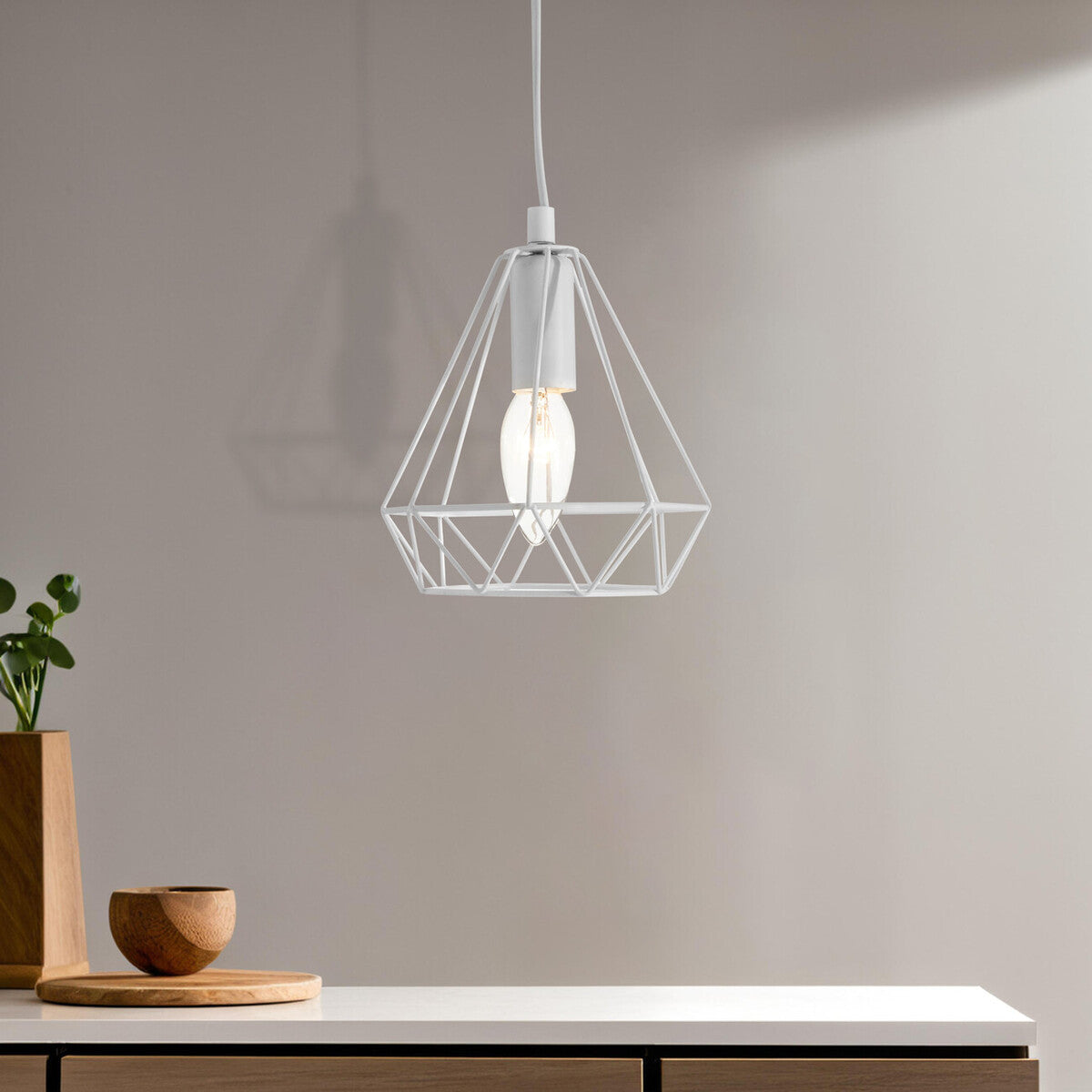 White Metal Wire Pendant Light | Beli