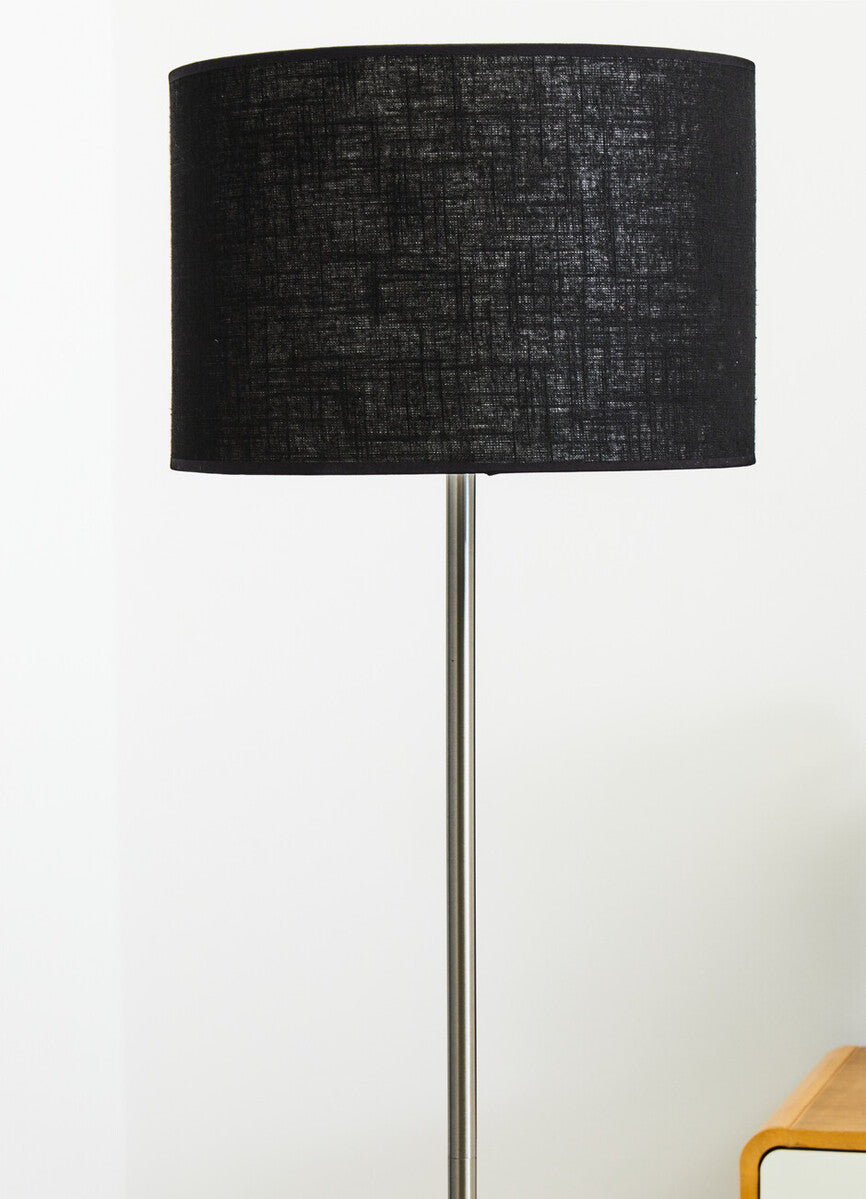 Black Waffle Effect Shade Floor Lamp | Forma