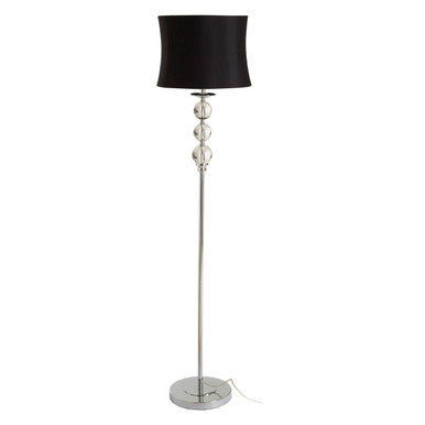 Chrome Finish with Black Shade Floor Lamp | Hariot