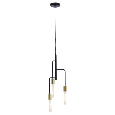 3 Bulb Gold and Black Pendant Light | Lagona
