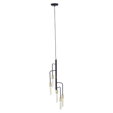 5 Bulb Gold and Black Pendant Light | Lagona