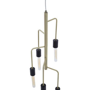 5 Bulb Antique Brass Pendant Light | Lagona
