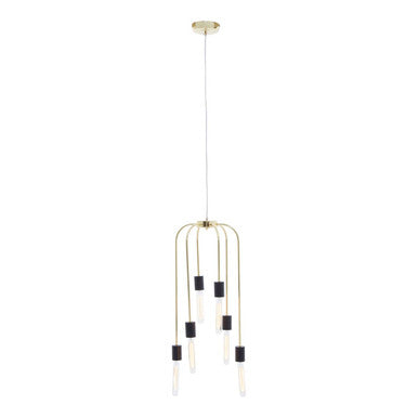 6 Bulb Gold Finish Pendant Light | Lagona
