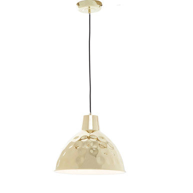 Gold Finish Hammered Pendant Light 35cm | Leni
