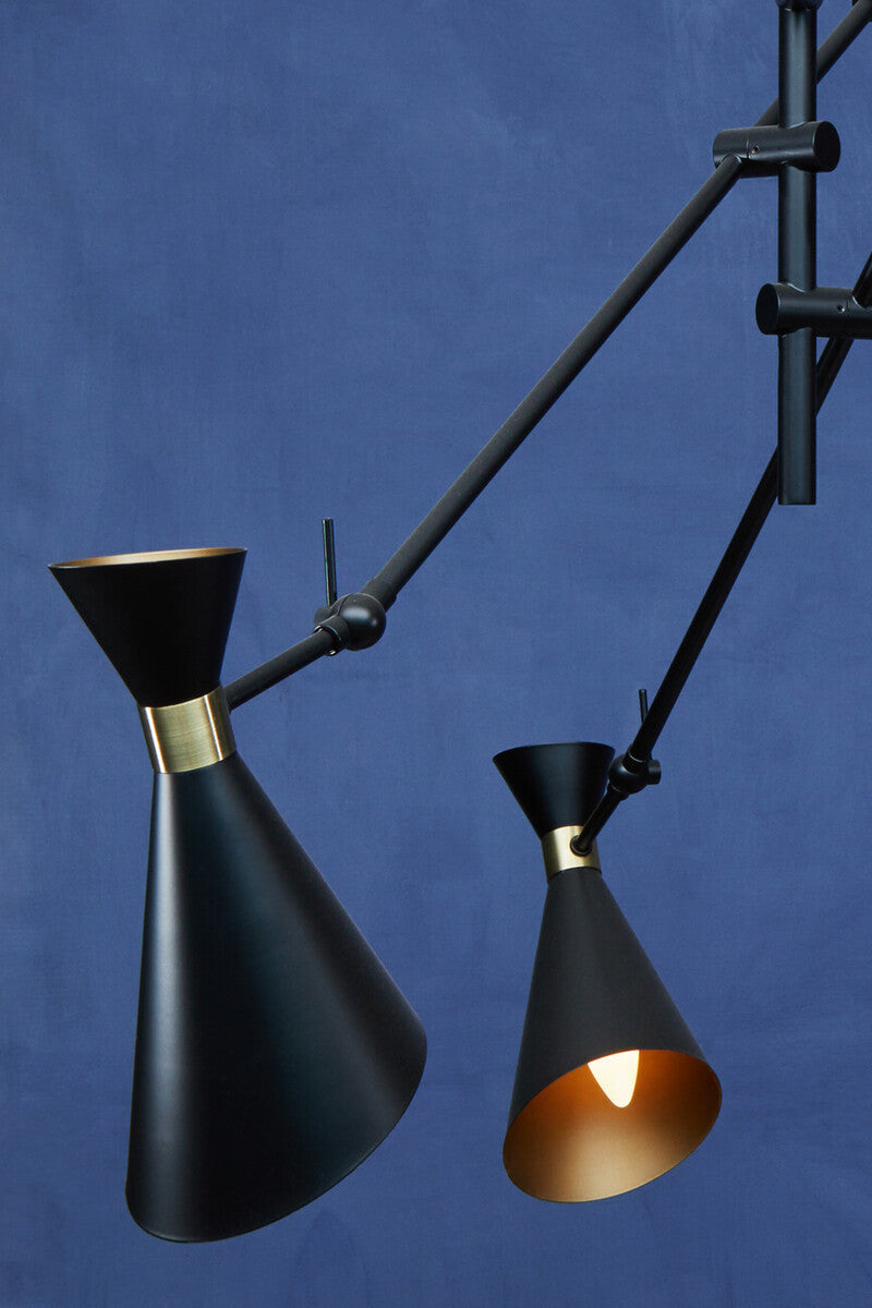 3 Shade Black and Gold Pendant | Linox