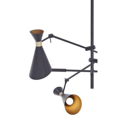 3 Shade Black and Gold Pendant | Linox