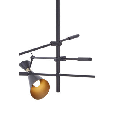 3 Shade Black and Gold Pendant | Linox