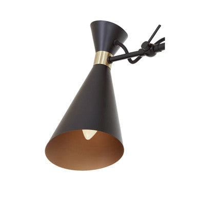 3 Shade Black and Gold Bent Arm Pendant | Linox