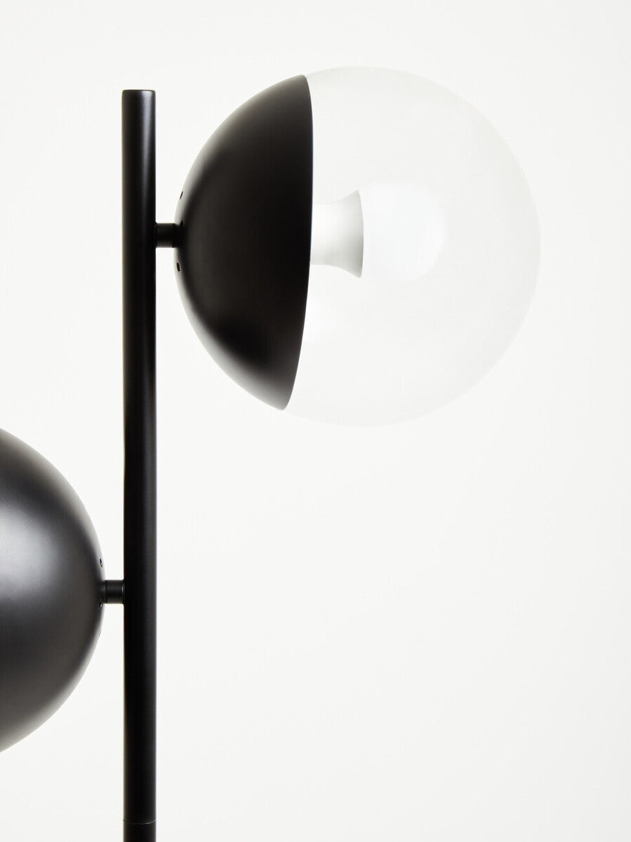 Two Light Black Floor Lamp with Marble Base | Revive